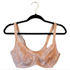 Simone Perele Women's Light Beige/Pale Pink Lace Bra Size EUR 80E/US 30E(DD)